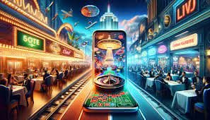 Live table view after deposit Smartphone screen showing live blackjack table with dealer visible and betting interface